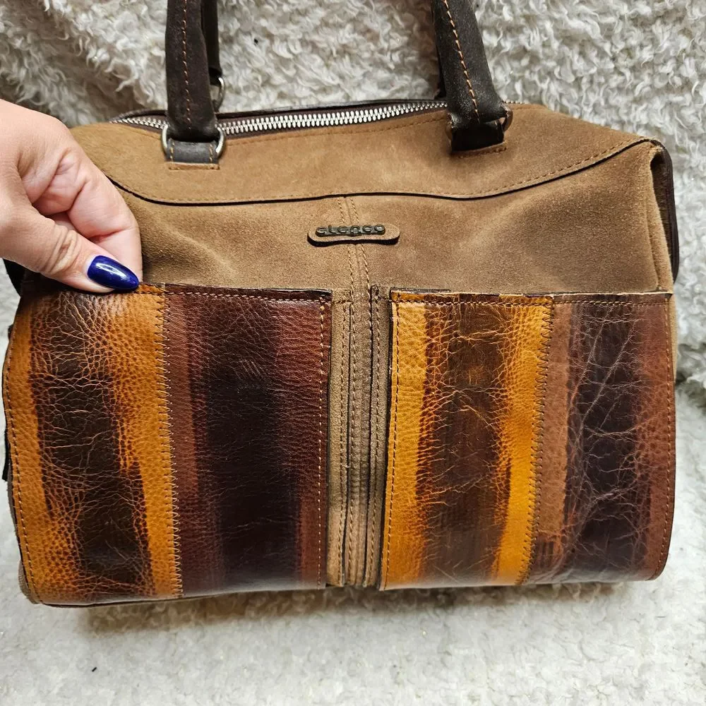 Elenco Portugal Suede Genuine‎ Leather Satchel Dr's Bag Purse